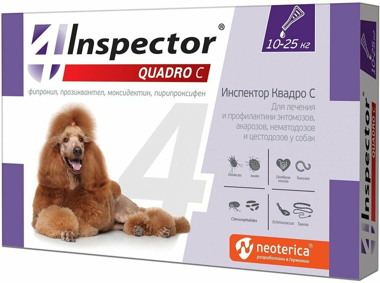 Inspector Quadro капли на холку для собак 10 - 25 кг