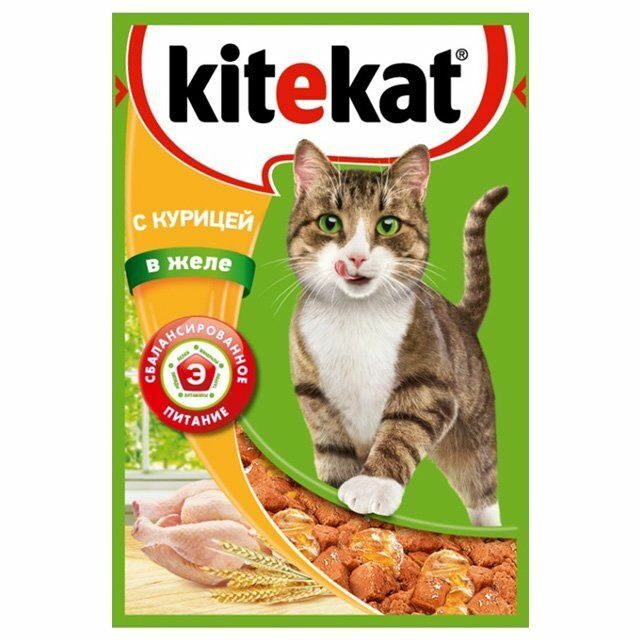 Kitekat пауч курица в желе 85г