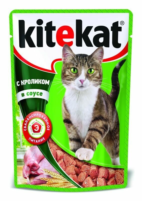 Kitekat пауч кролик в соусе 85г